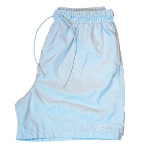 Rare Nike Sportswear‎ Men's Club Woven Track Shorts Nylon Shiny Light Grey Large